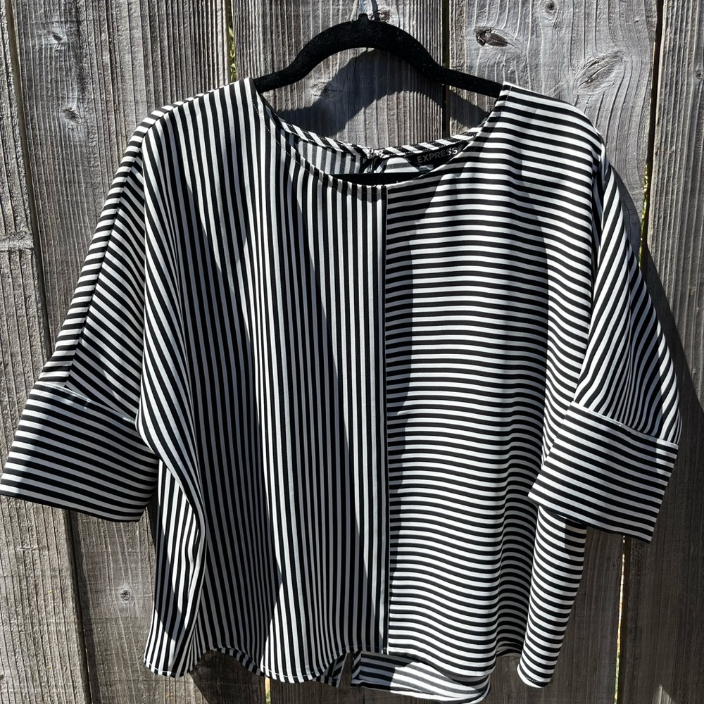 Black and White Striped Blouse